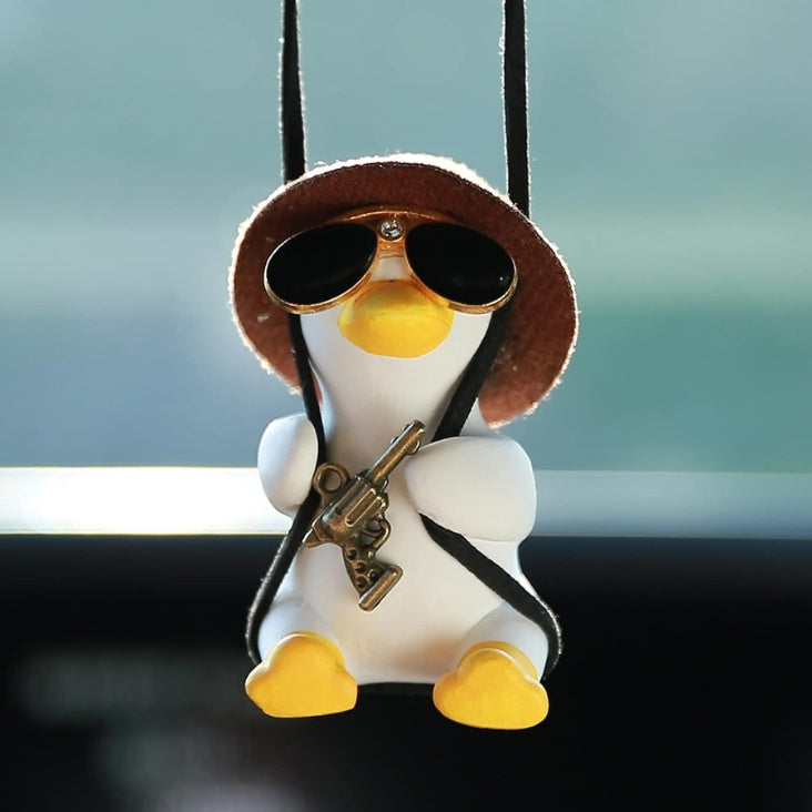 Cool Swinging Duck Car Hanging Ornament, Pendant Interior Rearview Mirror Decoration And Car Rear View Mirrior Hanging Accessories