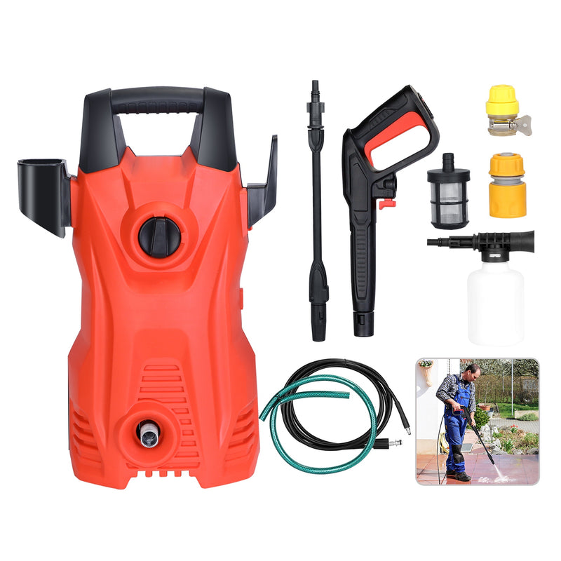 1Pc Electric High Pressure Washer 1740PSI Powerful Car Washer Pressure Cleaner With Adjustable Spray Nozzle Soap Dispenser IPX5 Waterproof For Patio Garden Driveway